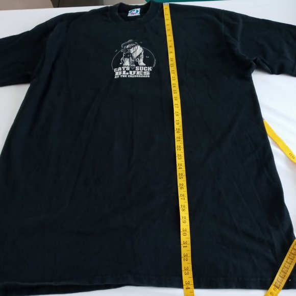 Vintage 1996 Liquid Blue "Cats suck Blues at the Crossroads"  T-Shirt - Picture 8 of 12